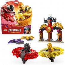 LEGO Ninjago Pack de Combat Spinjitzu du Dragon - Jeu de Construction avec 2 toupies et 2 minifigurines 71826