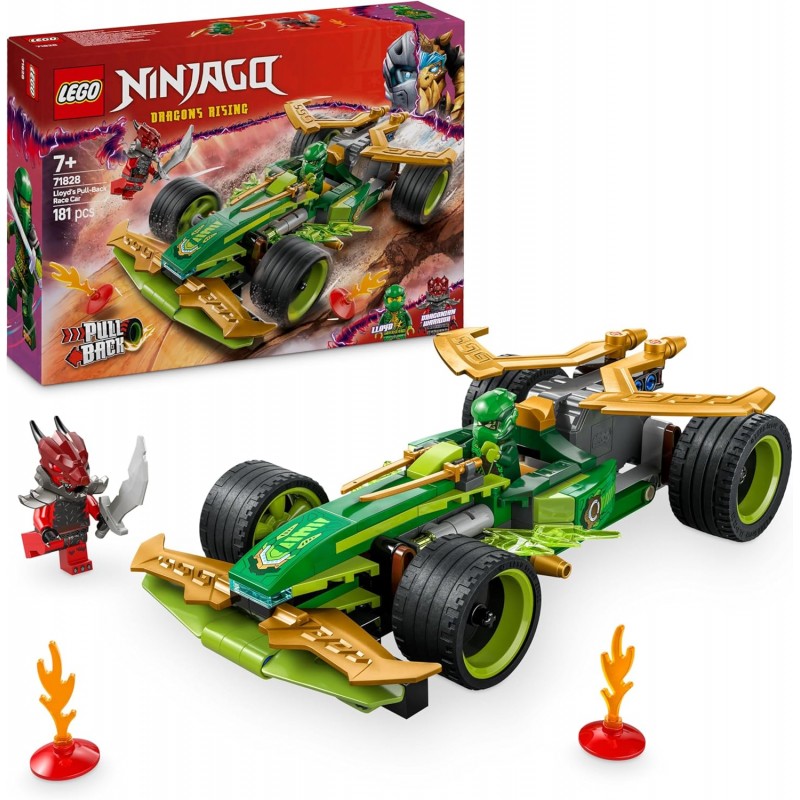 LEGO Ninjago La Voiture de Course à rétrofriction de Lloyd - Véhicule de Sport à Construire  71828
