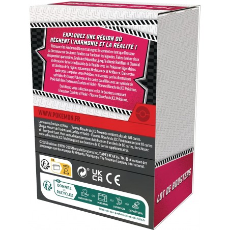 Pokémon : Lot de boosters Écarlate et Violet – Flamme Blanche (6 boosters)
