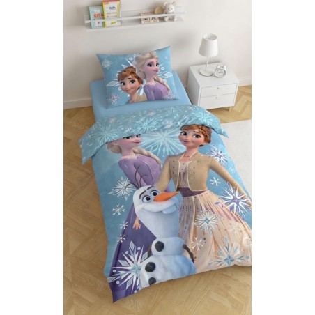 Housse de couette La reine des neiges Anna,Elsa et Olaf – 140 × 200 cm