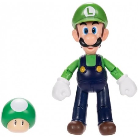 Jakks Super Mario - Figurine Luigi avec champignon - 10,2 cm