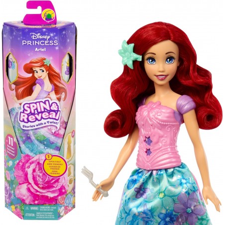 Princesses Disney Spin & Reveal Coffret avec poupée Ariel et 11 surprises