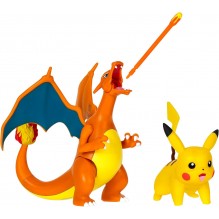 Pokémon Pack de 2 Figurines de Combat Comprend Les Figurines de Combat Dracaufeu de 11 cm et Pikachu de 5 cm