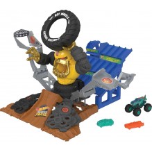 Hot Wheels Monster Trucks Arena Smashers Combat Mega-Wrex vs Gorzilla Coffret avec véhicule Mega-Wrex