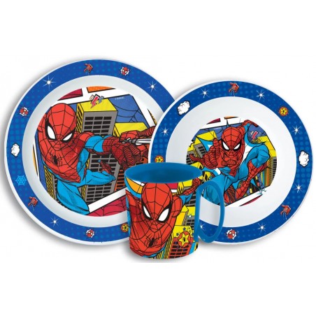 Set repas Spiderman 3 pièces avec tasse 350 ml