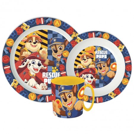 Set repas pat patrouille 3 pièces avec tasse 350 ml