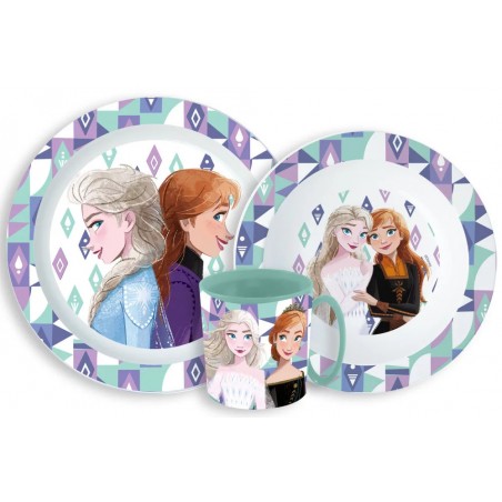 Set repas la reine des neiges 3 pièces avec tasse 350 ml