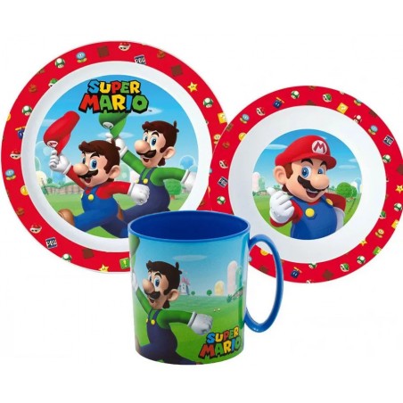 Set repas Super Mario 3 pièces avec tasse 350 ml