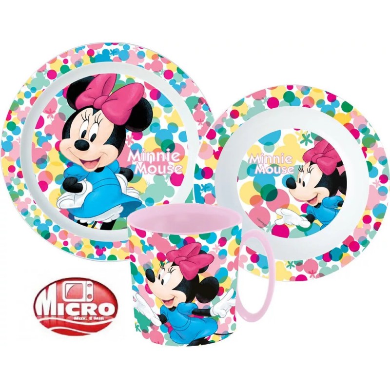 Set repas Minnie 3 pièces avec tasse 350 ml Set repas Minnie 3 pièces avec tasse 350 ml