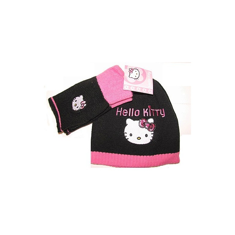 BONNET ET MITAINE HELLO KITTY T52