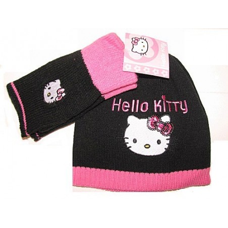 BONNET ET MITAINE HELLO KITTY T52