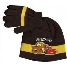 BONNET GANTS CARS racing marron