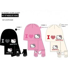 SET BONNET GANTS ECHARPE HELLO KITTY