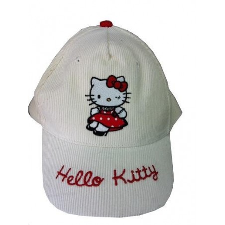 CASQUETTE HELLO KITTY velours ecru