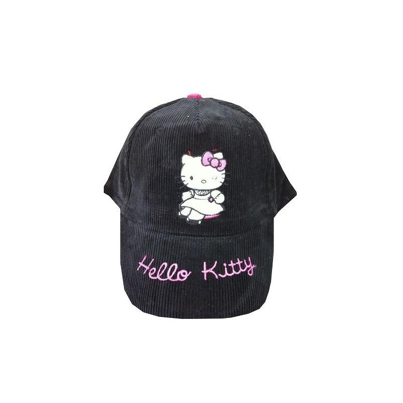 CASQUETTE HELLO KITTY velours noir