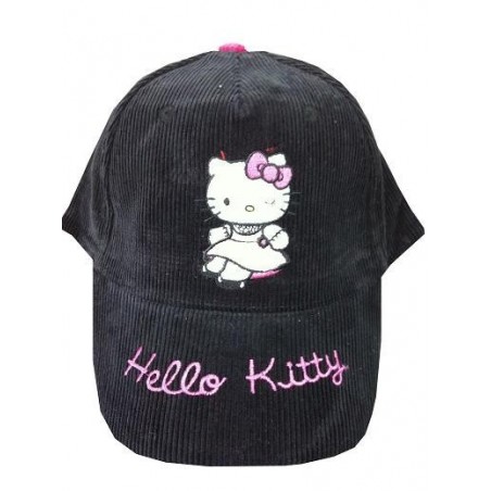 CASQUETTE HELLO KITTY velours noir