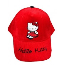 CASQUETTE HELLO KITTY velours rouge