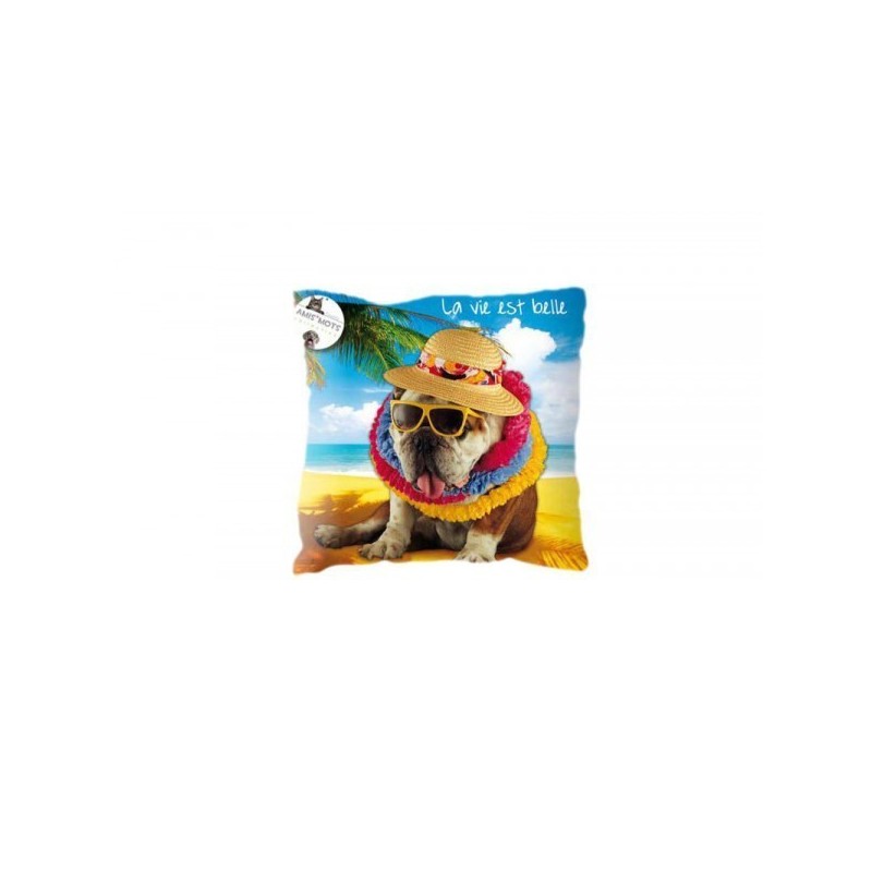 COUSSIN CHIEN la vie est belle COUSSIN CHIEN la vie est belle