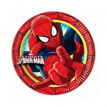 8 Assiettes en carton Spiderman 19 cm