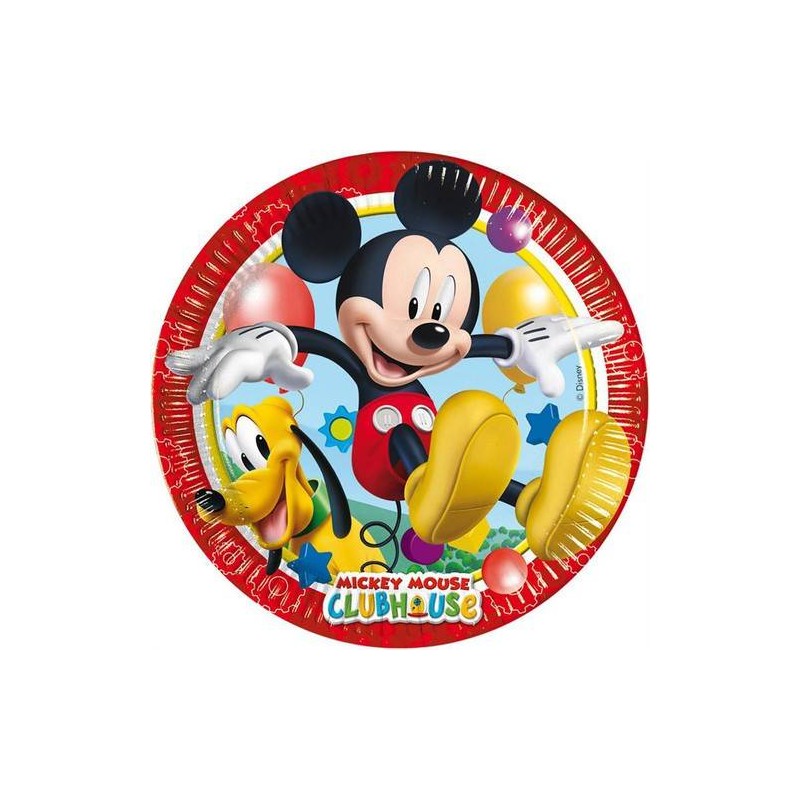 8 Assiettes en carton 22 cm Mickey