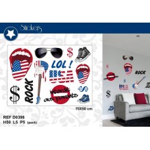 PLANCHE DE STICKERS ROCK AMERICAIN