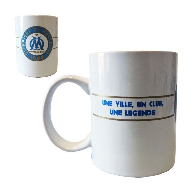 MUG OLYMPIQUE DE MARSEILLE blanc légende MUG OLYMPIQUE DE MARSEILLE blanc légende