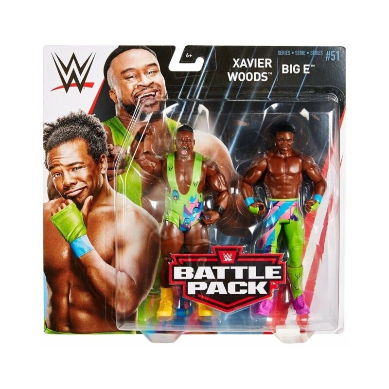 WWE BIG E XAVIER WOODS Pack de 2 figurines