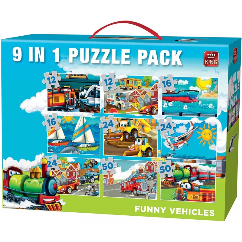 PACK DE PUZZLES 9 en 1 VEHICULES